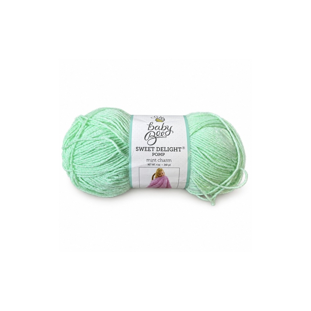Baby Bee Sweet Delight Pomp Yarn Mint Charm #226 Green Pompadour 4 oz 340 yd